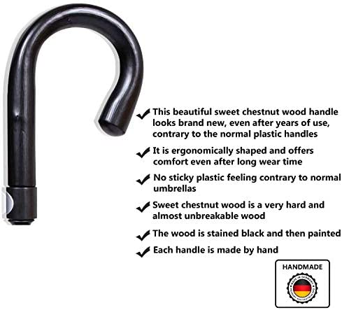 Security SELFDEFENSE Umbrella City-Safe | Defense Umbrella | Walking Stick Umbrella | XXL Umbrella German Wood Handle | Larger Than Standard | Executive Umbrella | Assembled in The USA - Image 3