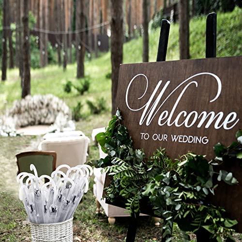 VHKK 50 Pack Clear Wedding Umbrellas Bulk Wedding Style Stick Umbrellas with J Hook Handle 10 Rib Bubble Umbrella for Women Auto Open Windproof Dome Umbrellas for Raining Wedding Photography Outdoor - Image 7