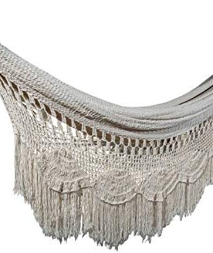 Handmade Macrame Mayan Hammock, Matrimonal Hammock, Double Hammock, Brazilian Hammock - Made with 100% Natural Cotton - The World's Best Hammock! (King, Off-White)